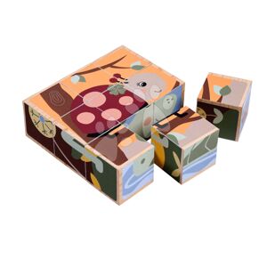 Drevené puzzle kocky zvieratká Picture Cube Eichhorn 9 dielov so 6 motívmi